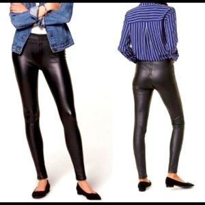 Never worn black leather LOFT leggings